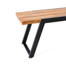 GAYLOR MP1 Modern Dining Bench, 63" Acacia Wood Slat Design With Sleek Sled Base, Sturdy And Stylish For Home, Kitchen, And Dining Room, Perfect For Rustic And Minimalist Home Decor, Easy Assembly, Ideal For Christmas Decorations, Holiday Gatherings, And Room Decor,TrendyHome