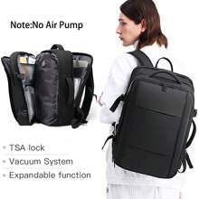 Resilver Travel Men 17 Inch Laptop Backpack Vacuum Compression Backpack Business Large Capacity School Backpack Expand Outdoor Backpack Bag For School School Accessories School Stuff - Black - View 9