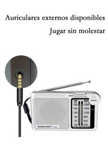 AM/FM Radio Portátil de Bolsillo funciona con 2 baterías AA con recepción de largo alcance para uso en interiores, exteriores y en casos de emergencia. Radio con altavoz y conector para auriculares - Plateado - Ver 7