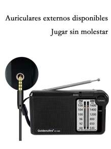 AM/FM Radio Portátil de Bolsillo funciona con 2 baterías AA con recepción de largo alcance para uso en interiores, exteriores y en casos de emergencia. Radio con altavoz y conector para auriculares - Negro - Ver 7