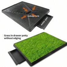 Alfombra reutilizable de entrenamiento para mascotas, almohadillas de baño lavables para perros, tapete de césped artificial para uso interior/exterior (Alfombra de césped para la caja de arena de un cajón, sin bordes) - Multicolor - Ver 2