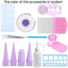 4/13/19 Stück Papier-Quilling-Kits, Papier-Quilling-Streifen, Papier-Quilling-Stift, Vorlagenplatte, Papierhandwerkszeug für DIY-Zeichnung und Handwerk