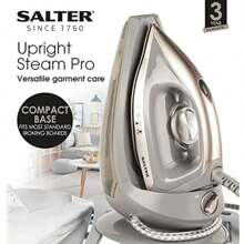 Salter Steam Generator Iron Upright Steam Iron Ceramic Soleplate 15L Water Tank Continuous Steam Compact Base Cord Storage Temperature Control Anti Calc Function 19m Power Cord - UprightSteamPro - View 2