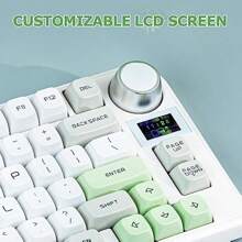 Gasket Mechanikal Keyboard 75% Layout Triple Mode Hot-Swap Gaming Keyboard 4000mAh Battery LCD Screen NKRO RGB For Office Win Gray Gateron Pro Yellow - TH80-XGray-GateronProYellow - View 3