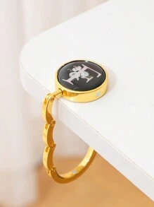 1 Set de soporte plegable para billetera con diseño de letra floral, soporte de escritorio metálico para billetera, gancho de moda para bolsos y organizador de escritorio de oficina para mujeres, ganchos adhesivos, perchero toallero, decoración de pared para dormitorio, perchas, ganchos, percha, artículos para volver a la escuela, estanterías, organización y almacenamiento, soporte para llaves, soporte para llaves de pared, percha para llaves, gancho adhesivo, percha de puerta, decoración de habitación, accesorios de cocina - Multicolor - Ver 26