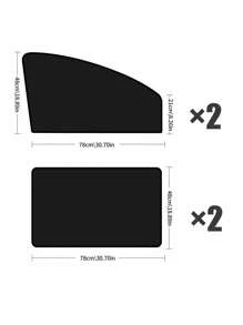 4 pezzi/set Tendine magnetiche parasole per finestrini laterali dell'auto, tende oscuranti per privacy, con riflesso UV, anti abbagliamento, protezione UV, per finestre anteriori e posteriori