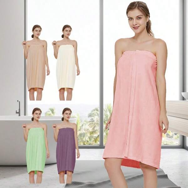 Bata de baño súper suave y ajustable para mujer - Vestido toalla multifuncional, adecuado para ducha, spa, sauna y playa - Disponible en múltiples colores para bodas de verano, decoración del baño en el hogar y vuelta al colegio