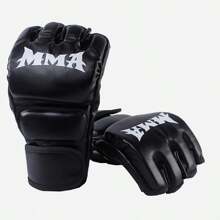 Guantes de boxeo MMA para hombres y mujeres, de PU, para kárate, Muay Thai, lucha libre, entrenamiento de MMA y Sanda, equipo para adultos - Amarillo - Ver 3