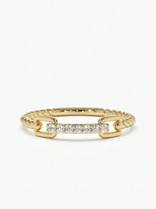 1 件铜镀金小号简约几何元素戒指，适合女性日常佩戴，别致优雅的设计