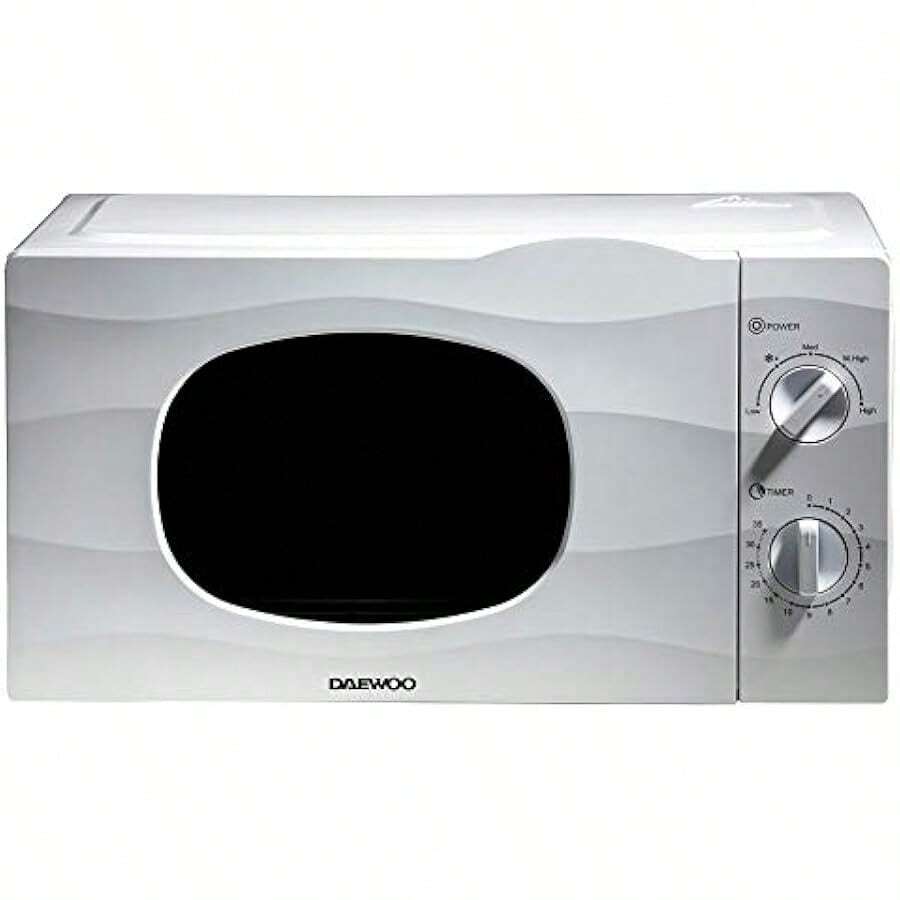 Daewoo 20L 700W Microwave |Auto Defrost Function |5 Power Settings | 35 Minute Timer Dial | Glass Turntable | - White Wave - WhiteWave-700W - View 1