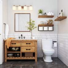 Bathroom Shelves Over Toilet Wall Mounted Floating Shelves Farmhouse Shelf Toilet Paper Storage Small - Doré - Voir 11
