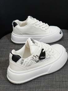 Nuevos tenis pequeños blancos para mujer 2025, diseño de cara sonriente, zapatos deportivos casuales para damas con suela gruesa - Mihei - Ver 6