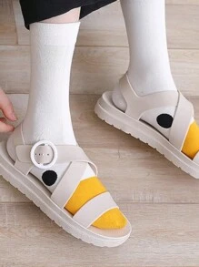 1 par de calcetines medianos unisex con diseño lindo de ganso y patito, de moda y versátiles, aptos para otoño/invierno