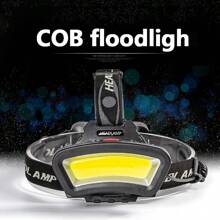 Floodlight Headlamp LED COB Headlight USB Rechargeable Super Bright Waterproof - Black - View 5