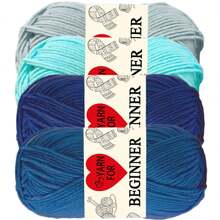 4 Pack Crochet Yarn Kit, Crochet Yarn, 4 Ply Acrylic Yarn, Crochet And Hand Knitting Yarn, 4 Skeins 5.08oz Each, Suitable For Beginners