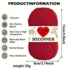 4 Pack Crochet Yarn Kit, Crochet Yarn, 4 Ply Acrylic Yarn, Crochet And Hand Knitting Yarn, 4 Skeins 5.08oz Each, Suitable For Beginners