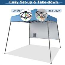 5.9'x5.9' EZ Pop Up Canopy Outdoor Waterproof Wedding Party Tent With 1 Wall - 1 - View 1