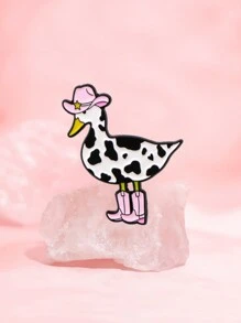 1pc Funny Duck Enamel Pin Cute Milk Cow Brooch Pines Lapel Pins Badge On Backpack Clothing Accessories Cosplay Jewelry Friends Gifts