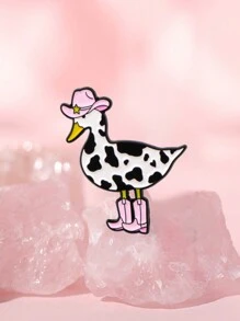 1pc Funny Duck Enamel Pin Cute Milk Cow Brooch Pines Lapel Pins Badge On Backpack Clothing Accessories Cosplay Jewelry Friends Gifts