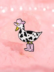 1pc Funny Duck Enamel Pin Cute Milk Cow Brooch Pines Lapel Pins Badge On Backpack Clothing Accessories Cosplay Jewelry Friends Gifts