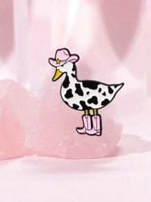 1pc Funny Duck Enamel Pin Cute Milk Cow Brooch Pines Lapel Pins Badge On Backpack Clothing Accessories Cosplay Jewelry Friends Gifts