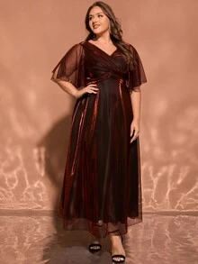 Plus Size Women Ombre Color Party Evening Gown, Cocktail Party, Wedding Guest, Graduation, Bridesmaid, Mother Of The Bride