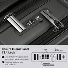20 "Carry-On Luggage, ABS PC Expandable Suitcase With Front Laptop Pocket, Hardside Luggage With Wheels, Red - Black - View 5