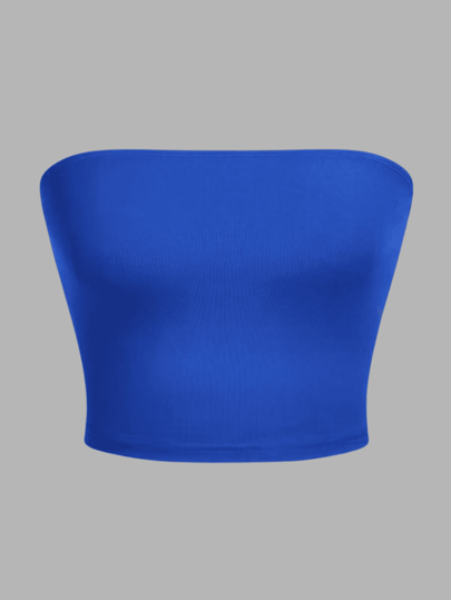 Top Tube Cropped Básico Feminino Tomara que Caia Comprido Tubinho Duplo Sem Bojo