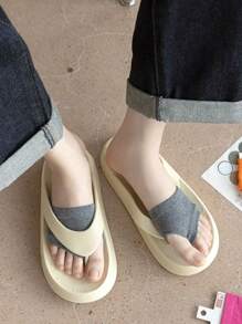 1双分趾袜，搭配人字拖，前半脚纯棉防滑人字拖袜 - 彩色 - 查看 4