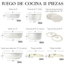 GiPP GiPP Juego de ollas con mango extraíble, juego de ollas y sartenes de 11 piezas con revestimiento antiadherente, juego de ollas de inducción, apto para horno, para todo tipo de cocinas, sin PTFE/PFOA, blanco