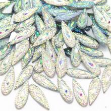 7*21mm Eyebrow Face Sticking Phoenix Tail Drill Teardrop Resin Flat Bottom Drill Peacock Tail DIY Jewelry Accessories - Multicolor - View 4