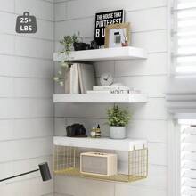 Bathroom Shelves Over Toilet Wall Mounted Floating Shelves Farmhouse Shelf Toilet Paper Storage Small - Doré - Voir 4