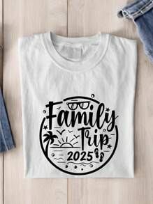 Family Trip 2025 Shirt, Family Vacation Shirt, Family Trip Shirts, Family Vacation Matching Shirts, Funny Family Gifts, Winter And Summer Family Vacation Shirts TX-424 - White - View 1