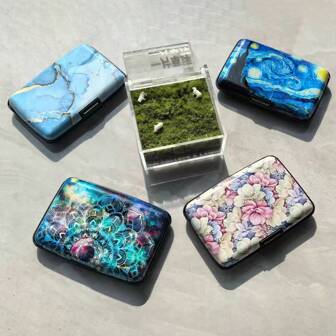 1pc Unisex Aluminum Blocking Super Slim Metal Hard Case Card Holder Wallet Business Card Holder Credit Card Holder For Men Mini Wallet Card Wallet Rfid Wallet