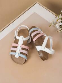 2024年夏季女童多功能pu皮革羅馬涼鞋,背帶設計,柔軟透氣鞋床和防滑鞋底,輕量 - 彩色 - 查看 12