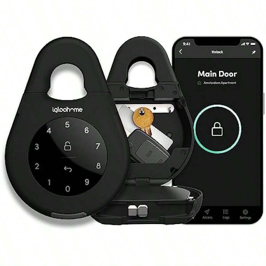 Key Lock Box Outdoor Smart Wall Mounted Key AirBNB Compatible Heavy Duty Access Code Bluetooth Weather Resistant Fits Anywhere Two Shackle Sizes Keybox 3 - as pic - View 1