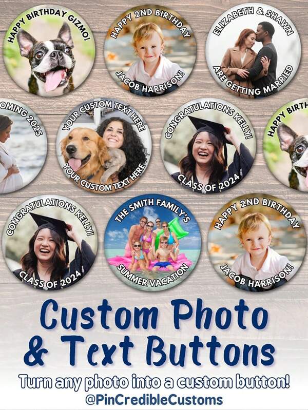 1 pièce d'épinglette personnalisée, bouton personnalisé, créez votre propre épinglette, badge bouton personnalisé. Épinglette personnalisée, photo personnalisée, badge personnalisé, bouton personnalisé, épinglette bouton personnalisé, cadeau de la Saint-Valentin, épinglette de style Y2K, épinglette de sac à dos