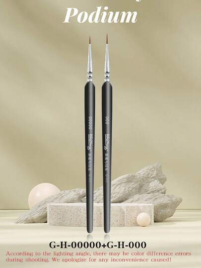 2 szt. Pędzel do eyelinera i brwi dla kobiet Boutique Pędzel do eyelinera Pędzel do makijażu Boutique Pędzel do łez Prosty pędzel do eyelinera dla początkujących, Down To Eye Shadow, Undercover, Naturalny zarys pędzla do eyelinera