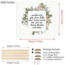 1 Pc Personalized Customized Photos On Canvas With DIY Wood Frame,Gifts For Valentine's Day,Custom Photos For Your Lover,Family,Friends And Pets,Dogs,Cats,Big Size Home Decor Birthday Graduation
