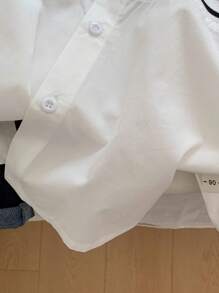 Spring New Striped Patchwork Shirt For Boys & Girls - White - View 10