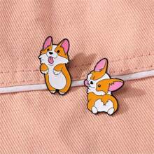 2 件/套可爱威尔士柯基犬珐琅胸针定制装饰胸针饰品翻领包徽章珠宝礼品圣诞节衣服别针包饰学校 Kpop 背包教师用品包饰办公室配件衬衫夹克万圣节秋冬配饰，适合青少年、青年、男士、休闲、户外、运动、度假、毕业礼物、生日、日常穿着衣服别针有趣的教师礼物服装配饰