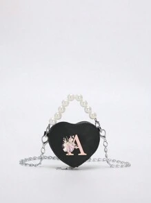 Miniborsetta elegante e carina, stampe di 26 lettere in stile ballerina, borsa a tracolla in PU con manico e porta-monete a forma di rossetto. Può essere utilizzato come porta-monete per rossetto, da portare a spalla o a tracolla. Adatto per uscite, viaggi e shopping. Perfetto come regalo per Natale, Ringraziamento, San Valentino o per il venerdì. Il regalo ideale. Romantico.