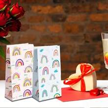 10 个/包彩虹派对礼品袋，适合特殊场合的纸质派对袋，小型企业用品，用于 DIY 烘焙包装、购物和庆祝活动的礼品袋的糖果袋