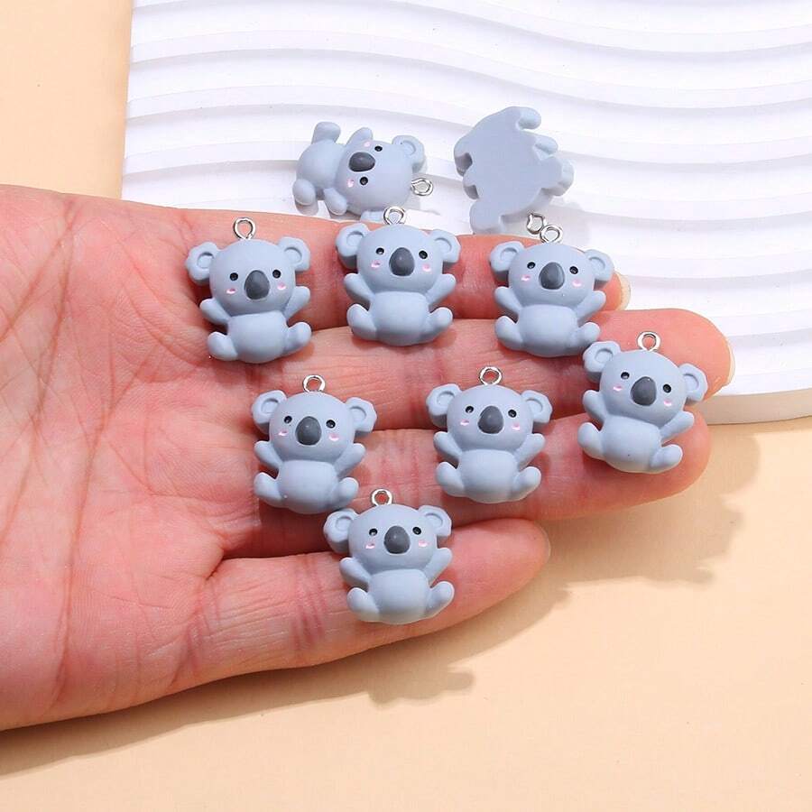 10pcs Cute Koala Resin Pendant DIY Jewelry Making Decoration Charms