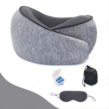 1pc, New Travel Pillow - Soft Cover, 100% Memory Foam Filling, Portable U-Shaped Neck Pillow For Airplanes, Cars, Offices, And Upright Sleeping - Ergonomic Design For Ultimate Comfort And Support - Grey - View 11