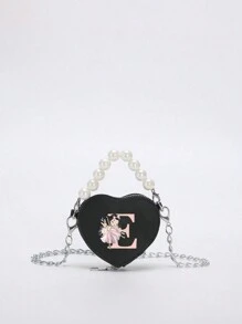 Miniborsetta elegante e carina, stampe di 26 lettere in stile ballerina, borsa a tracolla in PU con manico e porta-monete a forma di rossetto. Può essere utilizzato come porta-monete per rossetto, da portare a spalla o a tracolla. Adatto per uscite, viaggi e shopping. Perfetto come regalo per Natale, Ringraziamento, San Valentino o per il venerdì. Il regalo ideale. Romantico.