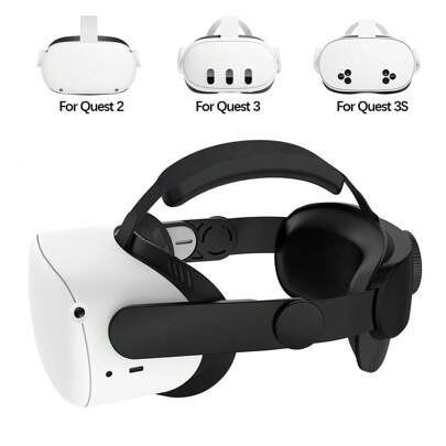 Huvudrem kompatibel med Oculus Quest 2/Meta Quest 3/Meta Quest 3S Tillbehör Justerbar rembyte för förbättrad komfortstöd och spelfördjupning i VR (utan batteri)