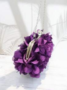 Elegante borsa con fiori lilla, adatta per ragazze, donne, signore, spose, molto adatta per feste, matrimoni, balli, cene/banchetti, è il miglior regalo per le donne