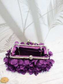 Elegante borsa con fiori lilla, adatta per ragazze, donne, signore, spose, molto adatta per feste, matrimoni, balli, cene/banchetti, è il miglior regalo per le donne