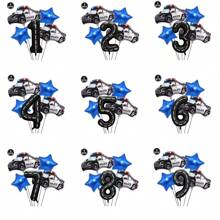 Police Car Theme 18 Inch Deep Blue Star Foil Balloon, Police Car Birthday Party Gathering Decoration